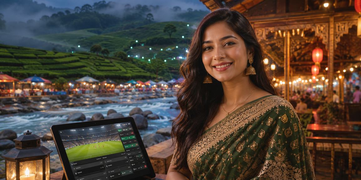 সিলেটের চা বাগানে মোবাইলে বেটিং উপভোগরত একজন তরুণী